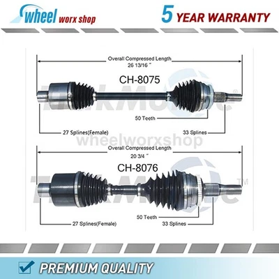 前 CV 轴轴 CV 联合轴组件适用于克莱斯勒 300M 3.5L 2002 2003 2004 — 第 1/3 张图片