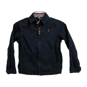 Polo Ralph Lauren Chore Jacket Boys 7 Blue Preppy Red Pony Casual Pockets VGUC - Picture 1 of 10