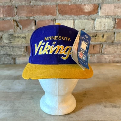 Nueva gorra de lana ajustada con defectos Sports Specialties Minnesota Vikings Script 7 1/8 Foto 1 de 4