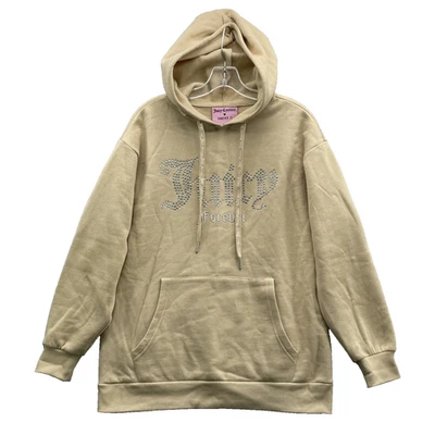 Sudadera con capucha para mujer Juicy Couture x Forever 21 bronceada mediana Y2K logotipo de estrás brillante Foto 1 de 4
