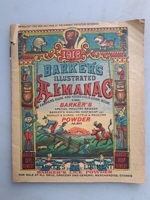 Barker's Illustrated Almanac 1918 Comic Illustrations, Barker's Powder Promo - Image 1 of 4