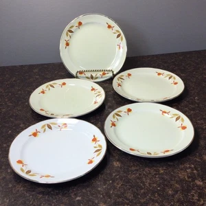 Juego de 5 platos de pan y mantequilla hoja de otoño por Hall - Imagen 1 de 5