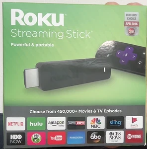 Roku Streaming Stick (2016) Reproductor multimedia HD portátil con control remoto, adaptador de corriente - Imagen 1 de 3