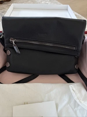 Hammitt VIP Small Foldover Black /Gunmetal Leather Convertible Bag - Image 1 of 4