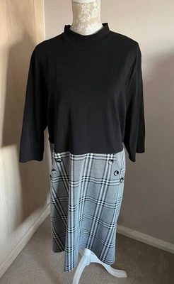 DOROTHY PERKINS Black With Check Winter Dress. Plus Size 22. L@@K! - Image 1 of 4