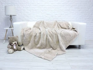 Echtes Lammfell Überwurf: Creme Plüsch Fleece Decke (208cm x 165cm) 227/1 - Bild 1 von 9