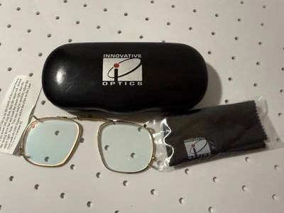 Gafas de colección tinte azul Polaroid marco de alambre dorado con paño de limpieza Foto 1 de 3