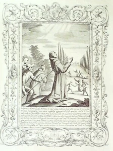 Scène Saints missionnaires Italiens Martyrs 17°s Graveur Lambertini Planche 102 - Picture 1 of 1