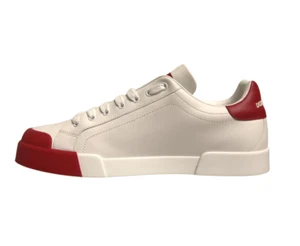 DOLCE & GABBANA Zapatos Cuero Blanco Logo Portofino Tenis EU42/US9 750usd - Imagen 1 de 8