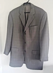 Calvin Klein Men's 42R Gray Plaid Wool Blazer Sport Coat Suit Jacket Size 42 R - Picture 1 of 7