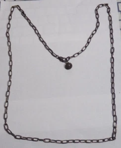 Collar de cadena vintage de 37" estilo gótico tono plata oscuro - Imagen 1 de 6