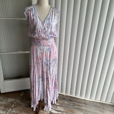 Vestido Sunny Girl Para Mujer 8 Rosa Floral Cuello en V Sin Mangas Ajuste Acampanado Midi Foto 1 de 4