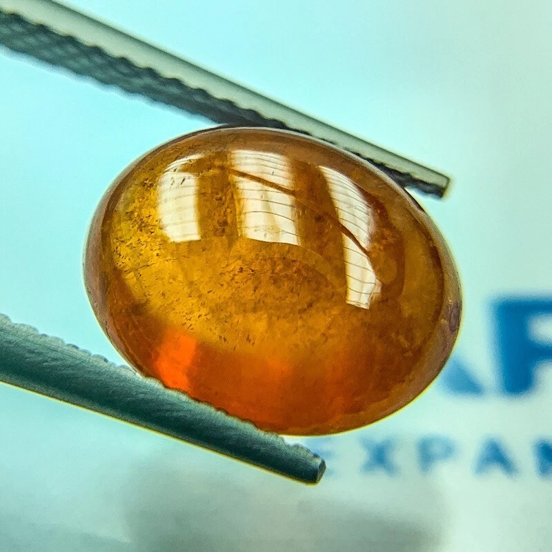 7.04cts Fanta Orange Natural SPESSARTINE GARNET Gemstone Oval Cab GFCO Certified - Image 1 of 2