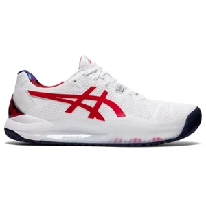 Asics Gel Resolution 8 LE - SIZE 9.5 - 1041A292-110 Classic Red Hard Court Navy - Picture 1 of 7