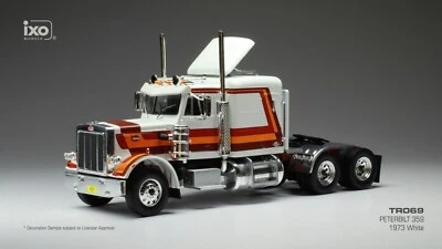 IXO 1/43 TR069 PETERBILT 359 1973 Bianco White decor USA Tractor Cab raro! - Immagine 1 di 4