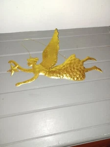 Vintage Metal Angel Wall hanging Ornament Gold Accents - Picture 1 of 3