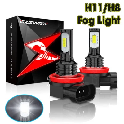 Lâmpadas DRL brancas para Saturn Sky 2007-2010 2 peças H11 H8 6000K LED luz de neblina/condução - Imagem 1 de 4