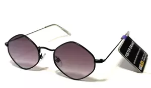 NEW Foster Grant Women’s SUNGLASSES Purple Lens Small Oval Black Metal - Picture 1 of 6