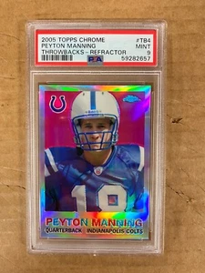 2005 Topps Chrome Peyton Manning Refractor 72/100 PSA 9 POP 3 kostenloser Versand - Bild 1 von 2
