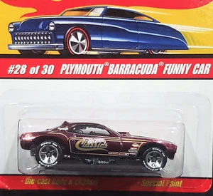 Hot Wheels Plymouth Barracuda Funny Car Classics Car #28 of 30 Series 2 Maroon - Picture 1 of 2