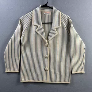 Camicia vintage anni 60 donna piccola panna con bottoni maglia misto lana - Foto 1 di 12