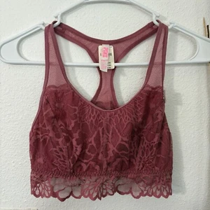 PINK Victoria's Secret Spitzen-Racerback-Bralette ungefüttert bequem Small - Bild 1 von 8