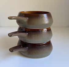 Vintage 1970’s DANA By Diana Pottery Australia, Safari Soup Bowls Textured X3