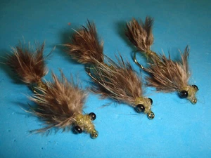 FLY FISHING FLIES - Traditional Olive SPARROW NYMPH size #8 (6 pcs.) - Picture 1 of 6