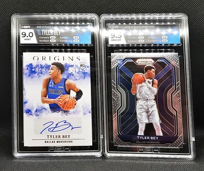 2 Tyler Bey RC 2020-21 RC Lot Origins Auto, Prizm HGA 9.5, 9.0 Colorado, Mavs!! - Image 1 of 4