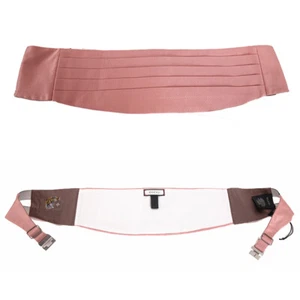 sz S/M NEW $350 GUCCI Men's Pink Silk Faille Classic TUXEDO BELT CUMMERBUND  - Picture 1 of 11