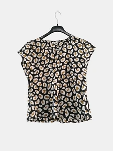 Nuevo Top MASAI Copenhagen Estampado Viscosa Negro Caqui Talla M Mediano - Imagen 1 de 4