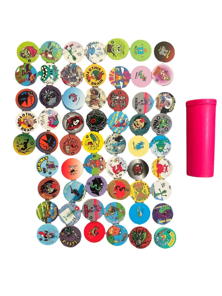Lot of 60 vintage Pogs With Case- 90s Vintage Pogs - Image 1 of 1