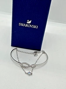 Swarovski Infinity Bangle - White - Rhodium Plated NWT - Picture 1 of 2