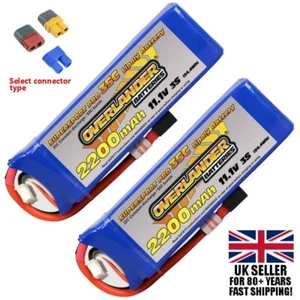 Overlander Supersport LiPO Bsttery 3S 11.1v 2200mah 35C XT60, Deans, EC3 2 Pack - Picture 1 of 7
