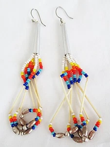 Pendientes de gancho francés vintage multicolor con diseño colgante de cuentas #L82 - Imagen 1 de 2