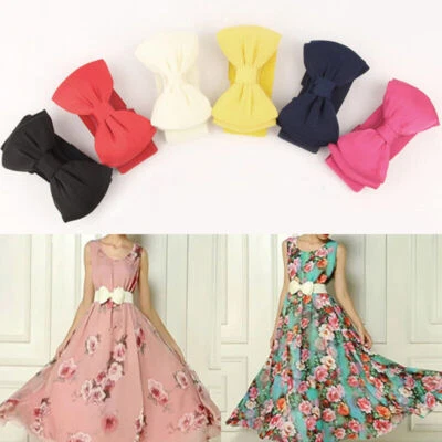 Women Big Bow Waistband Elastic Wide Stretch Waist Belt Straps Cloth Accessory - Image 1 of 4