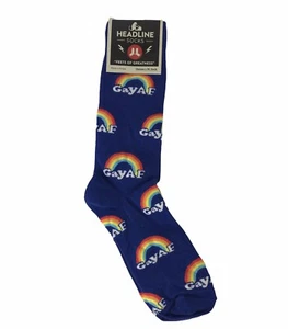 Headline Unisex Crew Socks Gay AF Size Men 9-13 Women 10-12 & Rainbow - Picture 1 of 4