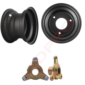 Pair 6" ATV Rim for 145/70-6 Tire 3 Stud + Rear Wheel Hub Quad Buggy Go Kart - Picture 1 of 10