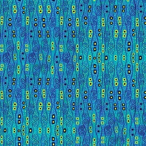 Feline Drive Fabric CLEO Abstract Bejeweled Stripes Turquoise - Sold by the Yard - Picture 1 of 6