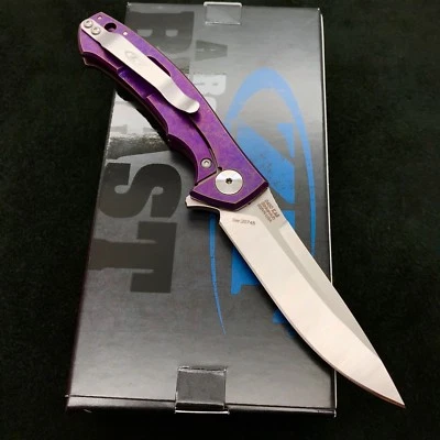 Zero Tolerance ZT 0450 Plain Edge Folder Purple Bronze Stonewash Ano  zt450 BWL - Image 1 of 4