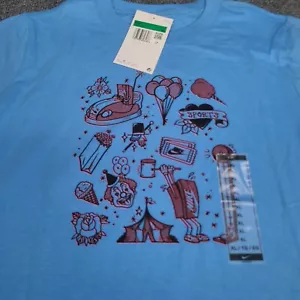 Nike Shirt Boys Extra Large Blue Graphic Youth Kids Sportswear Cotton New Tee 18 - Picture 1 of 10