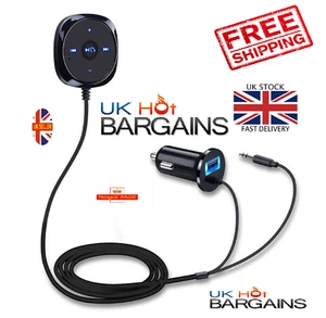 Wireless Bluetooth Audio Stereo Music Receiver Car AUX Adapter USB Charger - Picture 1 of 9