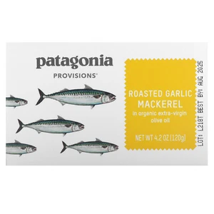 Roasted Garlic Mackerel in Organic Extra-Virgin Olive Oil, 4.2 oz (125 g) - Picture 1 of 4