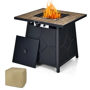 Patiojoy 40,000 BTU Outdoor Heater 28 " Propane Gas Fire Pit Table W/Cover - Picture 1 of 8