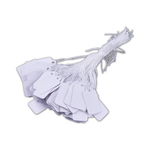 100x Preisschilder Etiketten 23x13mm Hängeschild Tag Preisetiketten mit Faden - Bild 1 von 2