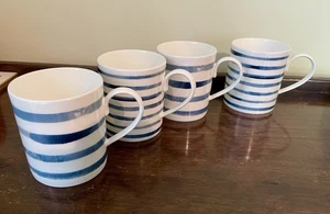 Marks And Spencer 4 X Striped Blue Mug  - Picture 1 of 5
