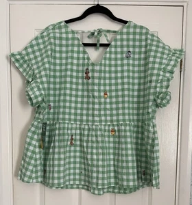 Brand New Ladies Disney Winnie The Pooh Green Gingham Top 1XL from Florida - Picture 1 of 11