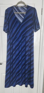 Women's Hush Blue Stripe Dress, Size 14 - 16, Good Condition - Picture 1 of 6