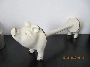Paper Towel Holder White Rustic Pig Farmhouse 7"H x 20/30" L - Picture 1 of 3
