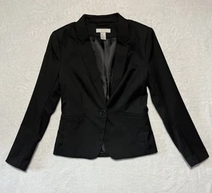 H&M Blazer donna 8 bottoni singoli foderati tasche carriera business giacca nero - Foto 1 di 9